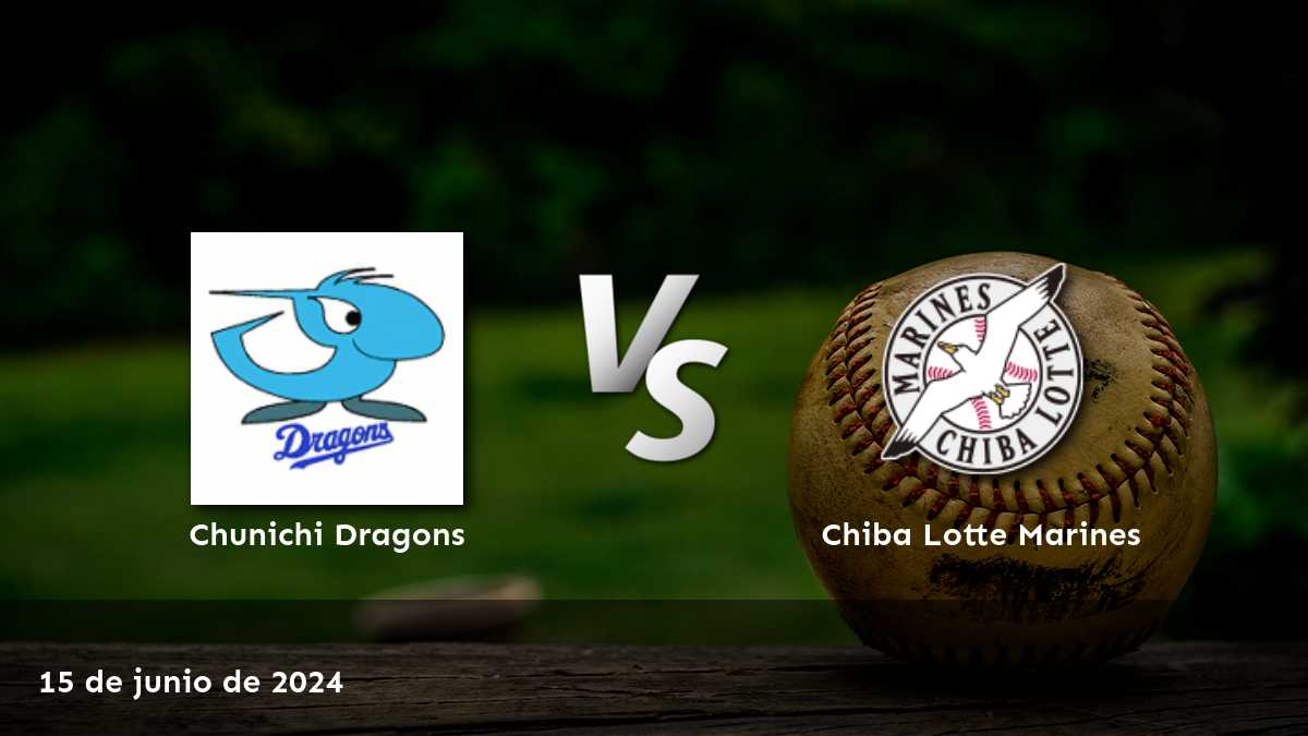 Análisis detallado del partido Chiba Lotte Marines vs Chunichi Dragons el 15 de junio de 2024 en la NPB, incluyendo Moneyline, Over/Under y Spread.