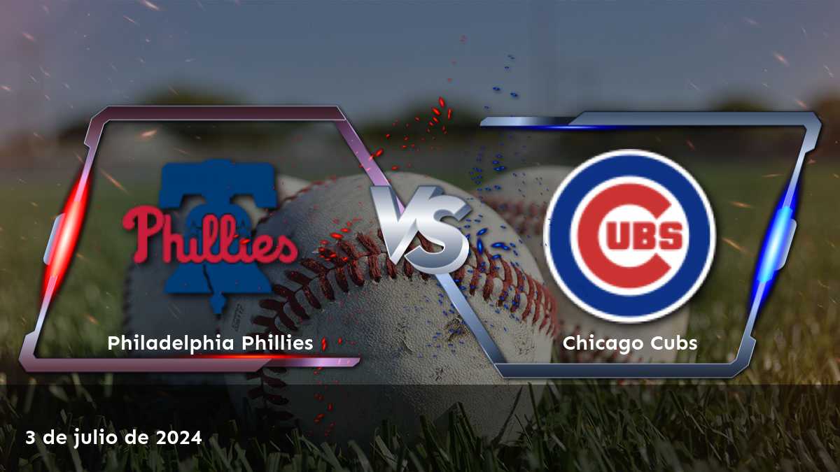 Análisis del partido entre Chicago Cubs vs Philadelphia Phillies el 3 de julio de 2024, con odds y predicciones en Latinvegas.