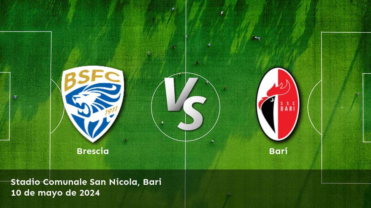 Aprovecha al máximo tus oportunidades de ganar con Latinvegas en el partido Bari vs Brescia el 10 de mayo de 2024.