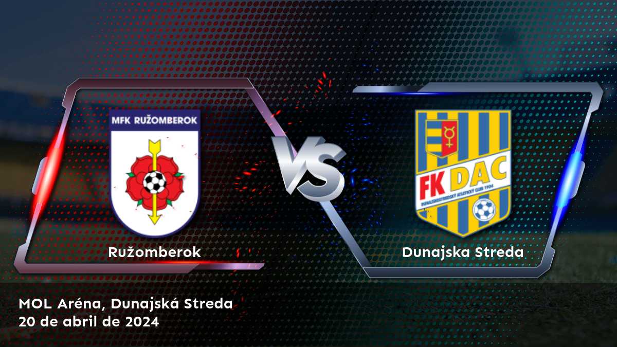 Análisis detallado del partido entre Dunajska Streda vs Ružomberok en la Super Liga, con predicciones y opciones de apuestas para Moneyline, Over/Under y Spread.