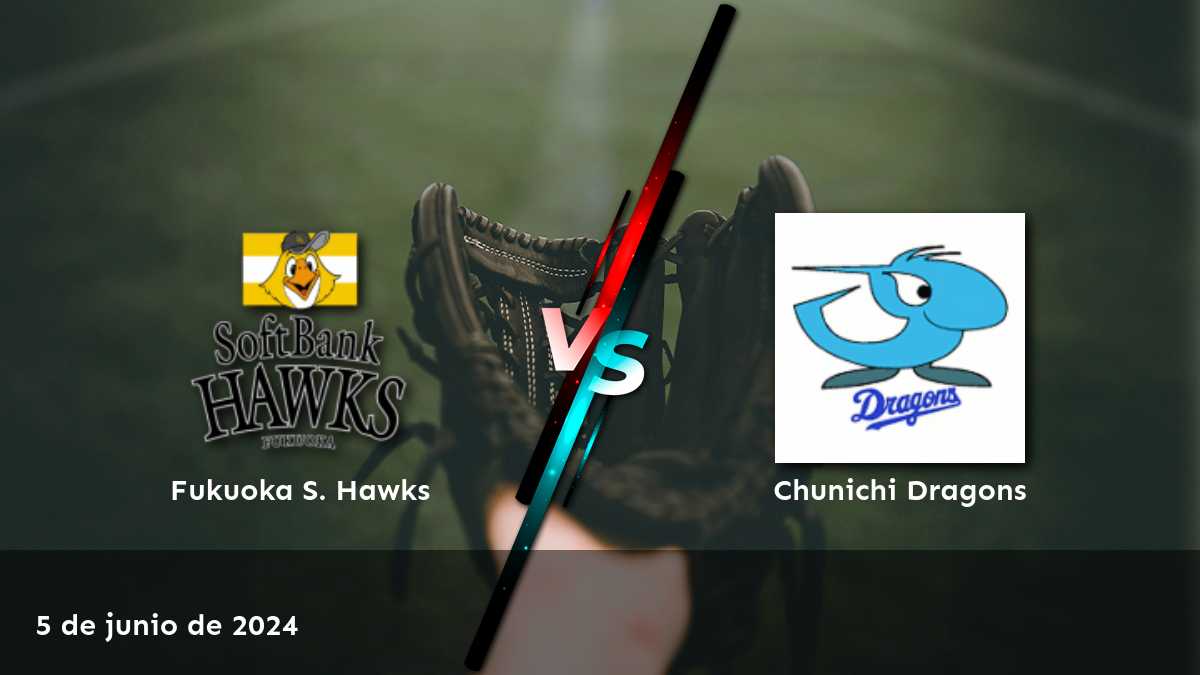 Apuestas deportivas para Chunichi Dragons vs Fukuoka S. Hawks el 5 de junio de 2024. ¡Conoce las mejores opciones de apuestas en Latinvegas!